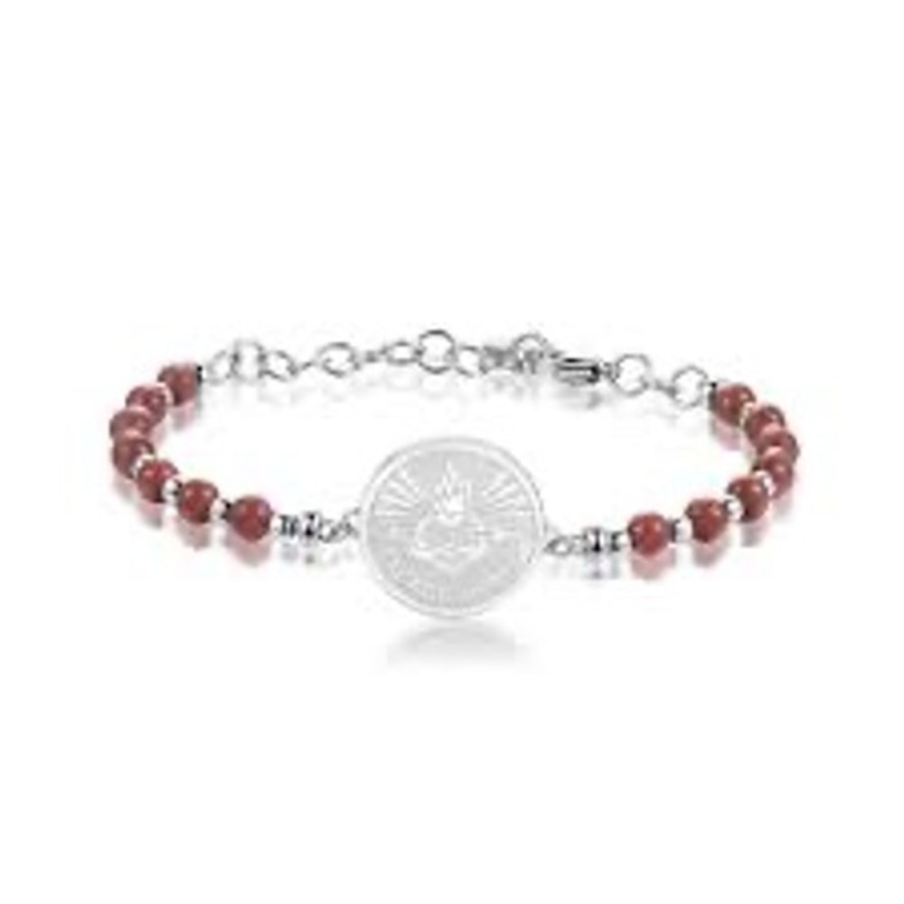Brosway sacred heart‎ Chakra Bead bracelet in silver orange red women's one size